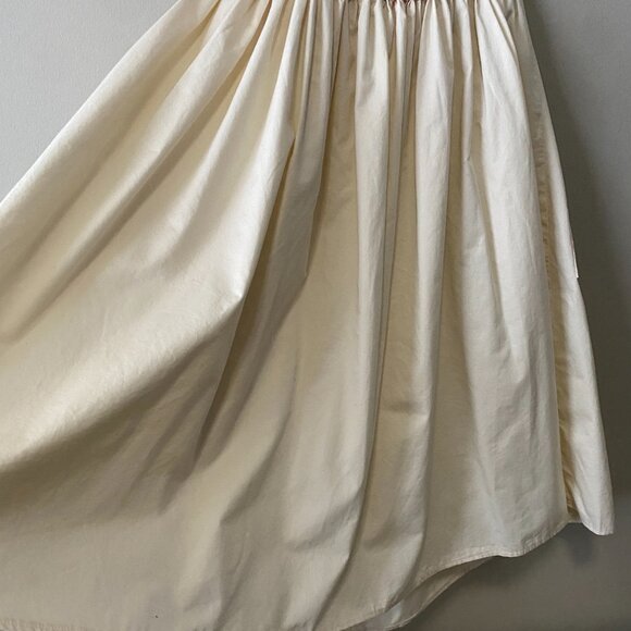 Handmade Plus Size Cotton Pink Cream Floral Elastic Straps Patch Pockets Dress - Picture 10 of 11